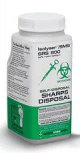 0.21 Gallon Isolyser WasteWise White Vertical Entry Sharps Container - SRS800