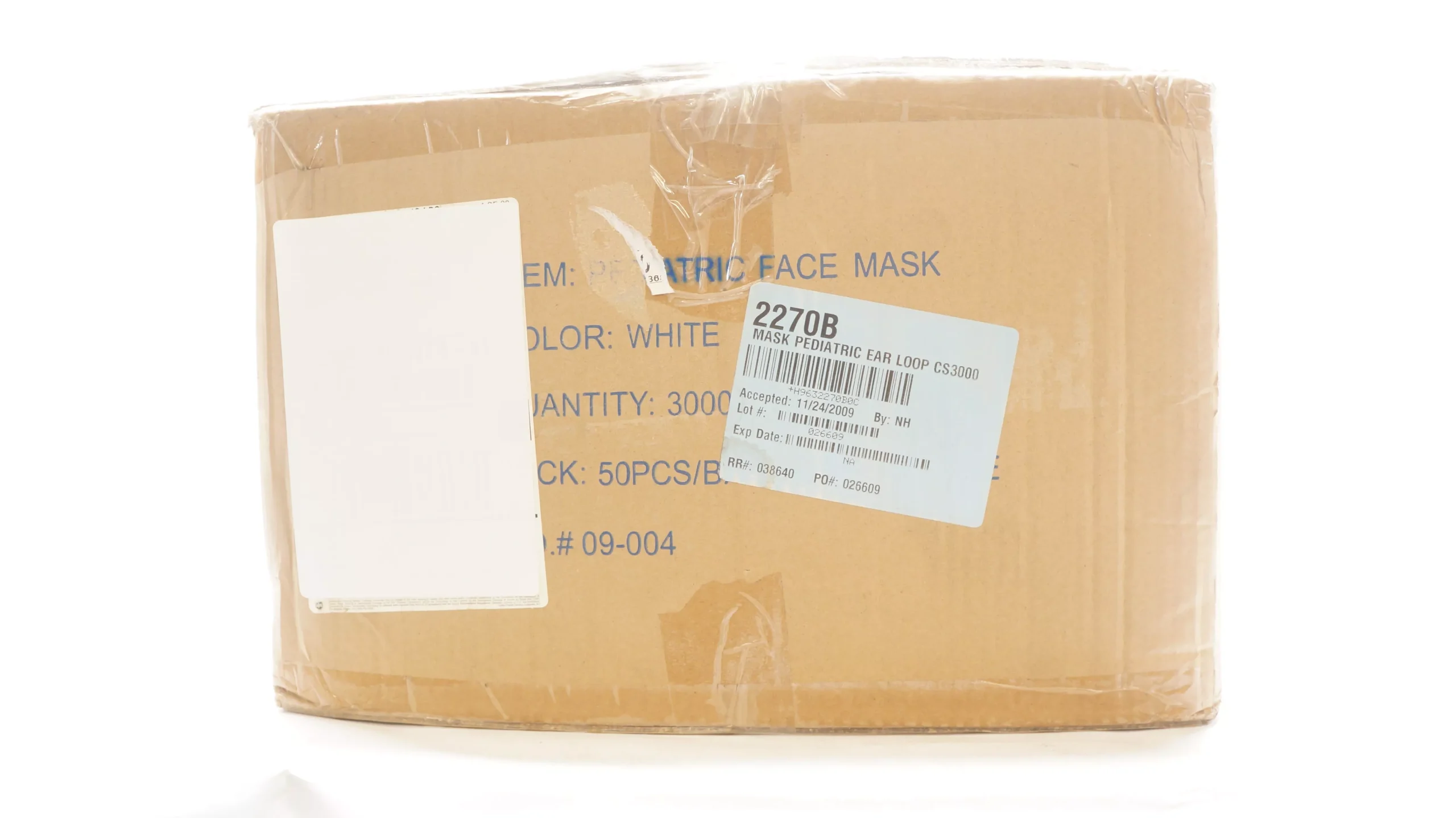 09-004 Pediatric Face Mask White - Case of 3000