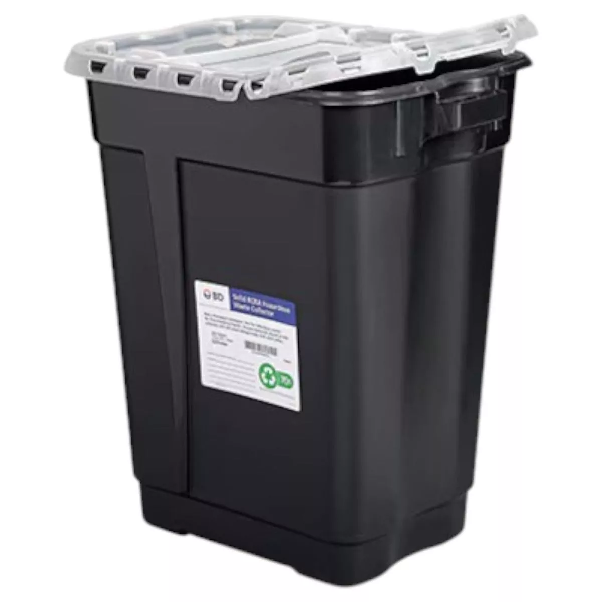 17 Gallon Recykleen Black Vertical Entry Waste Container - 305071
