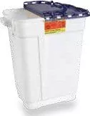 17 Gallon Recykleen White Pharmaceutical Waste Container with Vertical Entry - 305028