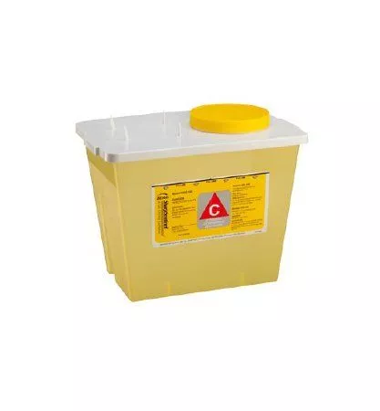 2 Gallon Bemis Sentinel Yellow Vertical Entry Chemotherapy Waste Container - 202 040