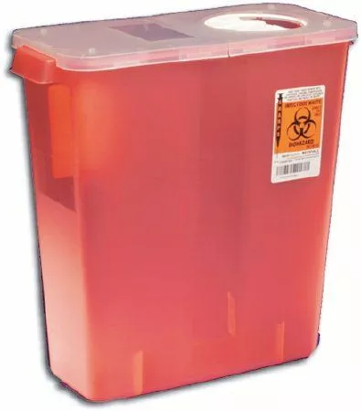2 Gallon Covidien Black Universal Hazardous Waste Container Horizontal Entry - 8602U