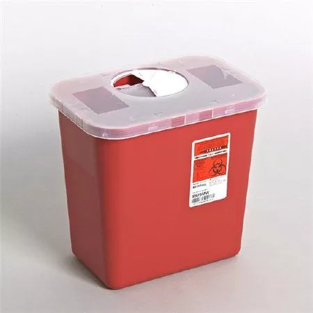 2 Gallon Renewables Red Sharps Container, Vertical Entry - 8979MW