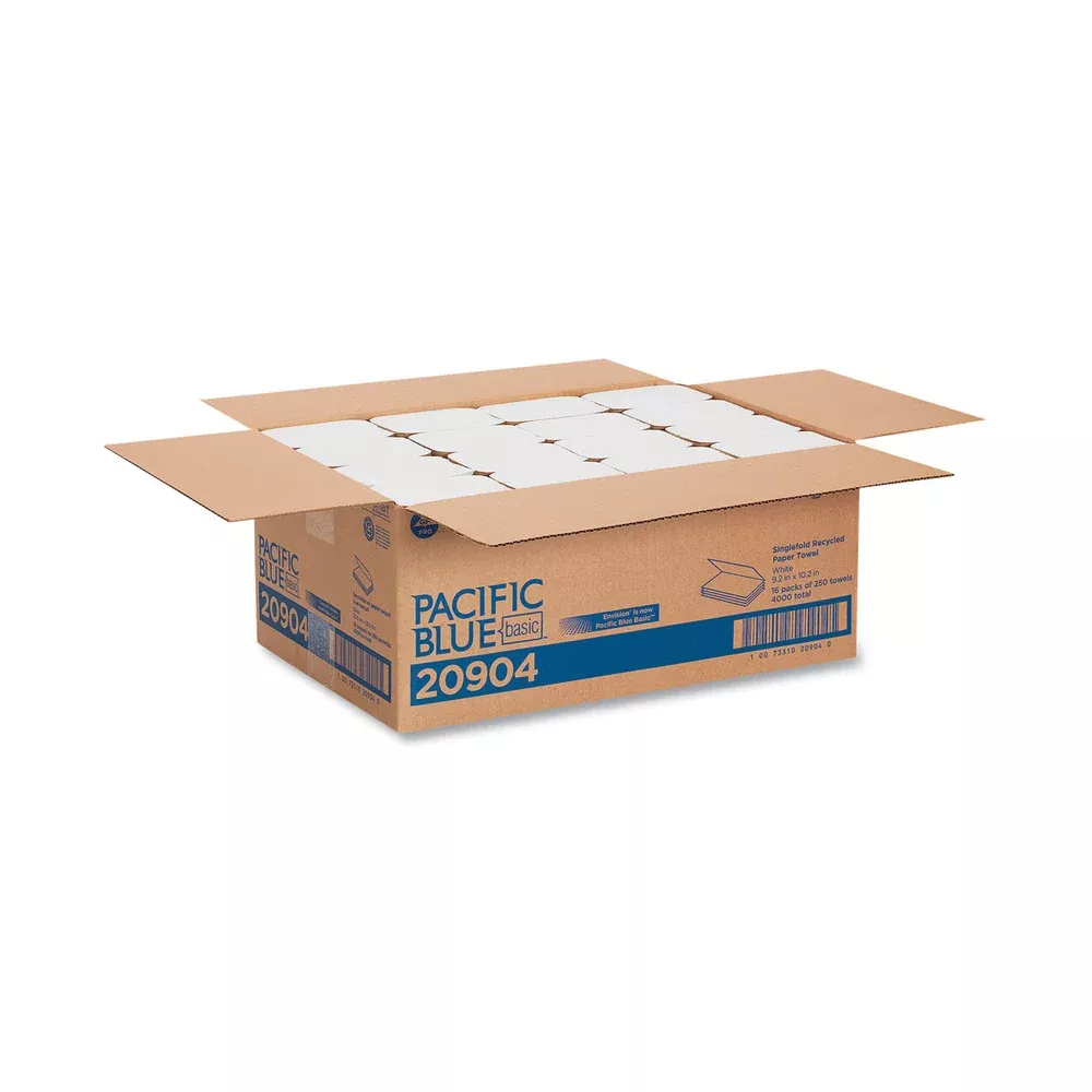 23504, 20904 Pacific Blue Basic Single-Fold 1-Ply Paper Towels by Georgia-Pacific