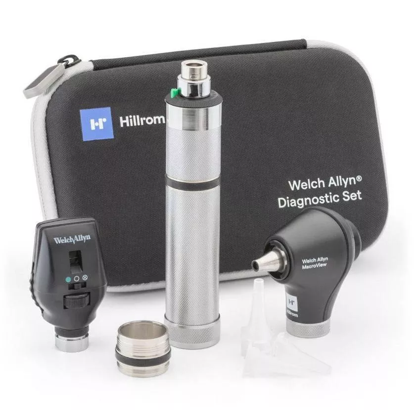 3.5 V Diagnostic Set: Coaxial LED Ophthalmoscope, MacroView Basic LED Otoscope, Multiple Handle and Charging Options