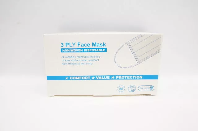 3 Ply Face Mask Non-Woven Disposable - Box of 50