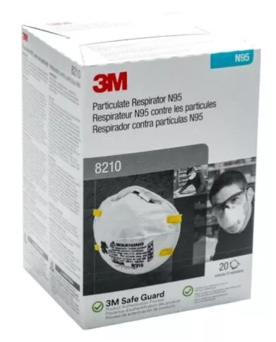 3M 8210 N95 Particulate Respirator, 20 Masks Per Box