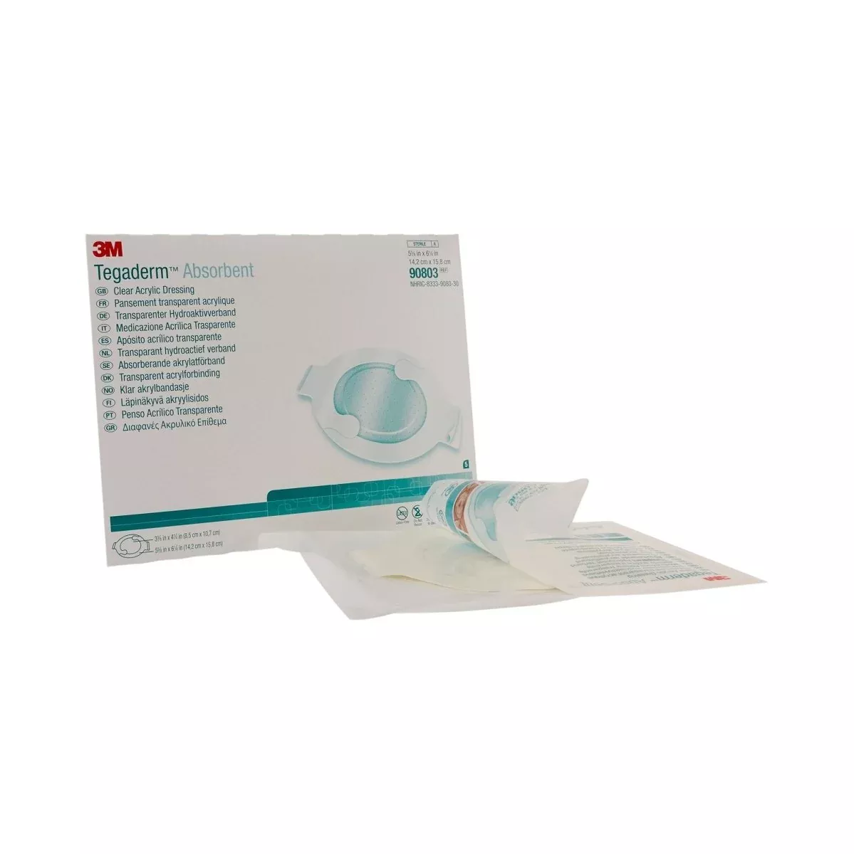 3M Tegaderm Absorbent Acrylic Transparent Film Dressing Oval - Sterile