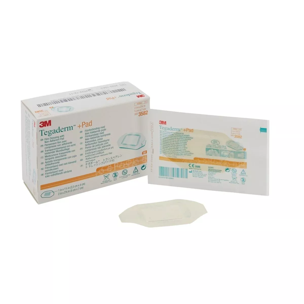 3M Tegaderm Film Dressing with Pad, Sterile, Transparent, Non-Adherent