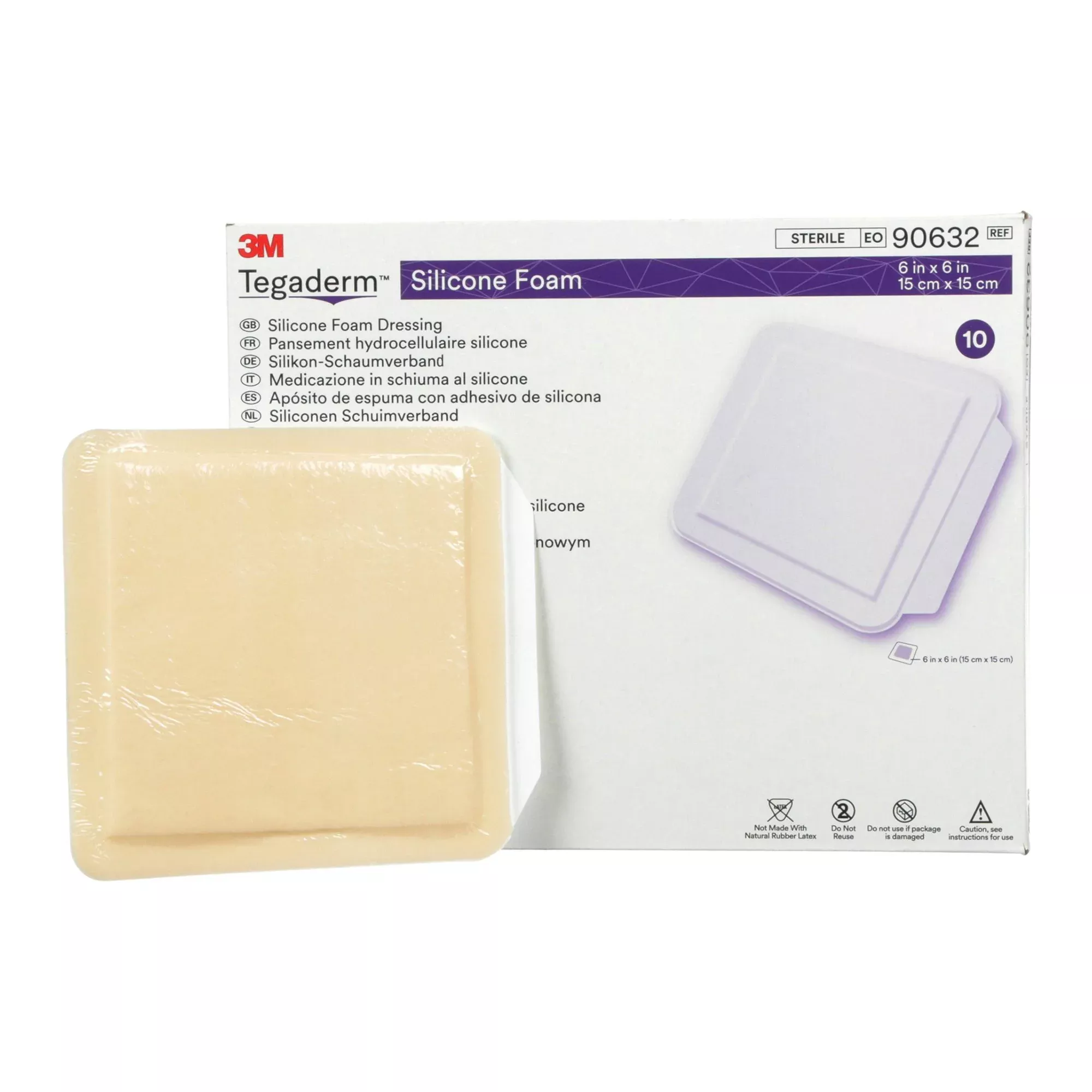 3M™ Tegaderm™ Silicone Face Foam Dressing, 4 x 4-1/4 Inch