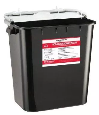 8 Gallon Bemis Sentinel Black Waste Container with Base - 5008 070
