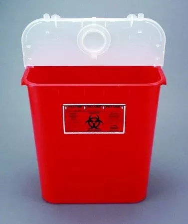 8 Gallon Bemis Sentinel Red Sharps Container with Vertical Entry - 108 030