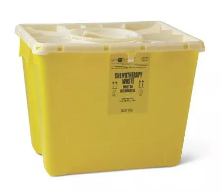 8 Gallon Medline Yellow Vertical Entry Chemotherapy Waste Container - MDS706308