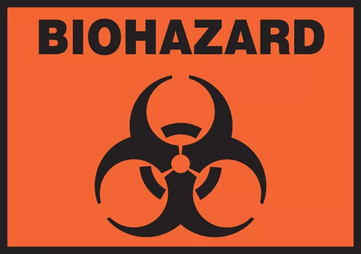 Accuform Signs Biohazard Pre-Printed Label, 5 x 3-1/2 Inch