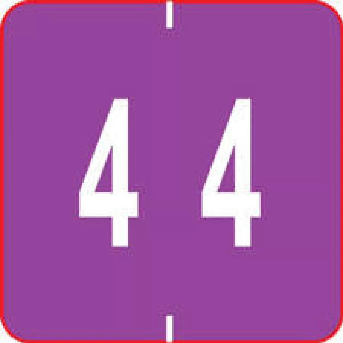 Acme Compatible Avs Color Code Label Numeric "4" 1 1/2" X 1 1/2" Purple Mylar Permanent - 500 Per Roll