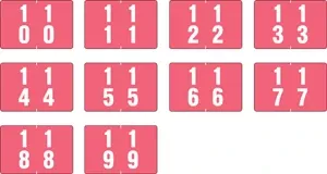 Acme Compatible Color Code Label Numeric 10-19 1 1/2" X 1" Pink Mylar Permanent - 500 Per Roll