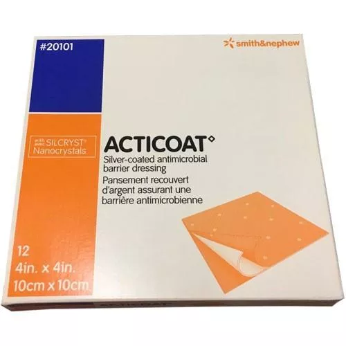 ACTICOAT Antimicrobial Barrier Burn Dressing with Nanocrystalline Silver 4" x 4"