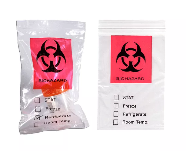 ADI Specimen Transport Bags with Biohazard Print