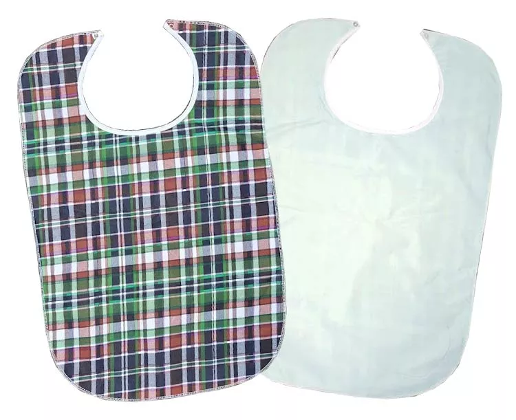 Adult Reusable Bib with Full Barrier & Snap Closure