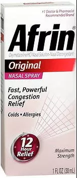 Afrin Original Oxymetazoline Sinus Relief, 30 mL Pump Mist Bottle