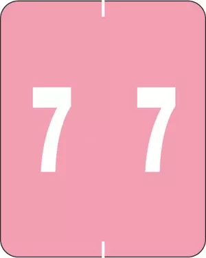Afv Compatible Color Code Label Numeric "7" 1 1/2" X 1 7/8" Pink Mylar Permanent - 500 Per Roll