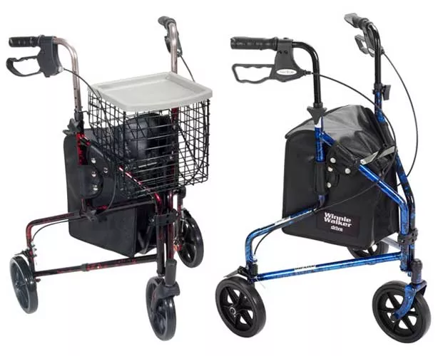 Aluminum Rollator with 3 Wheels & Large Casters