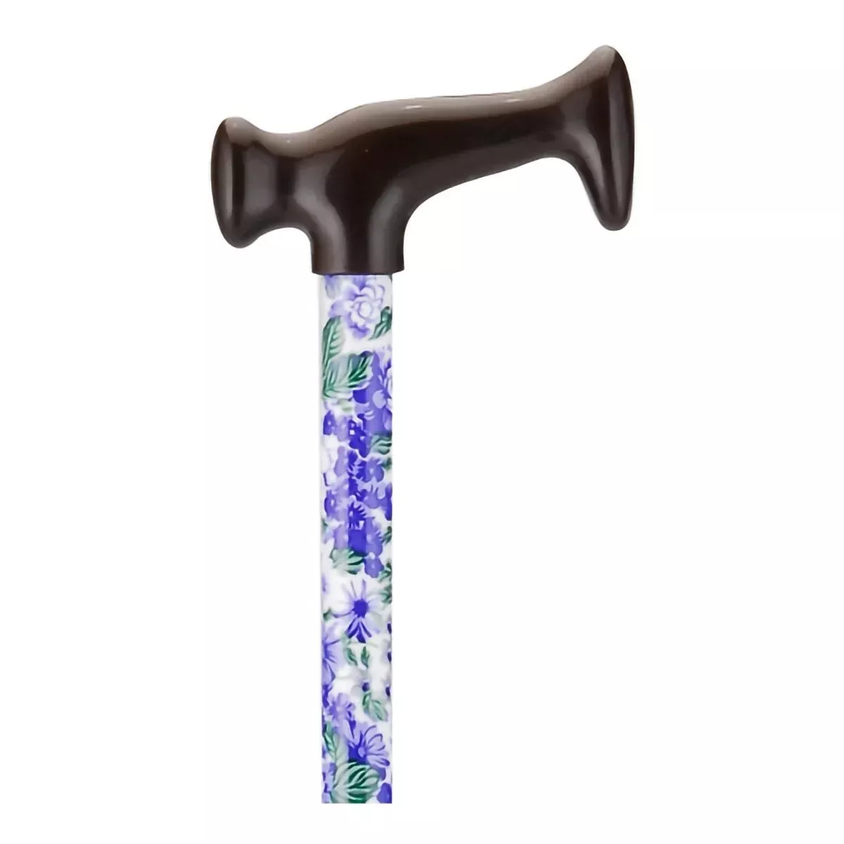 Aluminum T-Handle Cane, Lilacs and Green Leaves Print