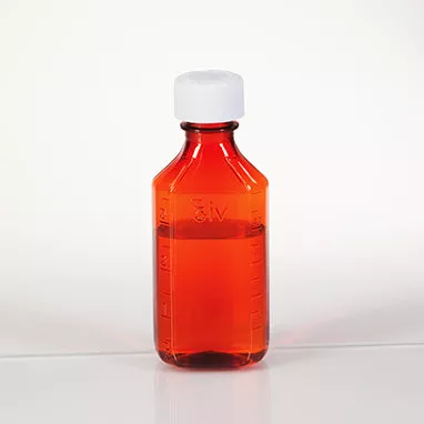 Amber Plastic Oval Medicine Bottles, 4 oz. H-19490-14274