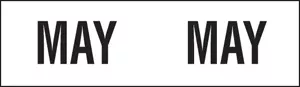 Ames Compatible Color Code Label Month "May May" 1 3/4" X 1/2" White Mylar Permanent - 1000 Per Roll