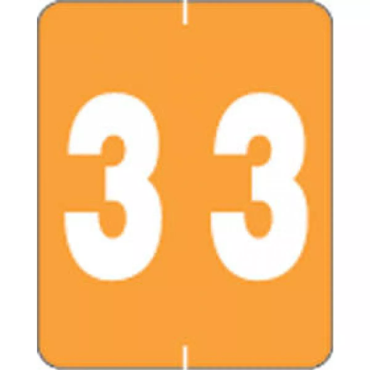 Ames Compatible Color Code Label Numeric "3" 1 1/2" X 1 7/8" Orange Mylar Permanent - 500 Per Roll
