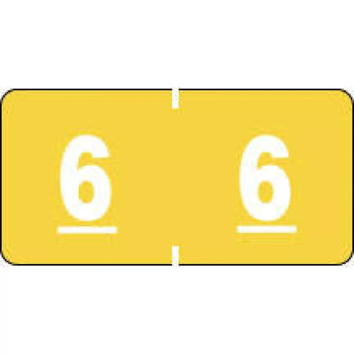 Ames Compatible Color Code Label Numeric "6" 1 1/2" X 3/4" Yellow Permanent - 1000 Per Roll