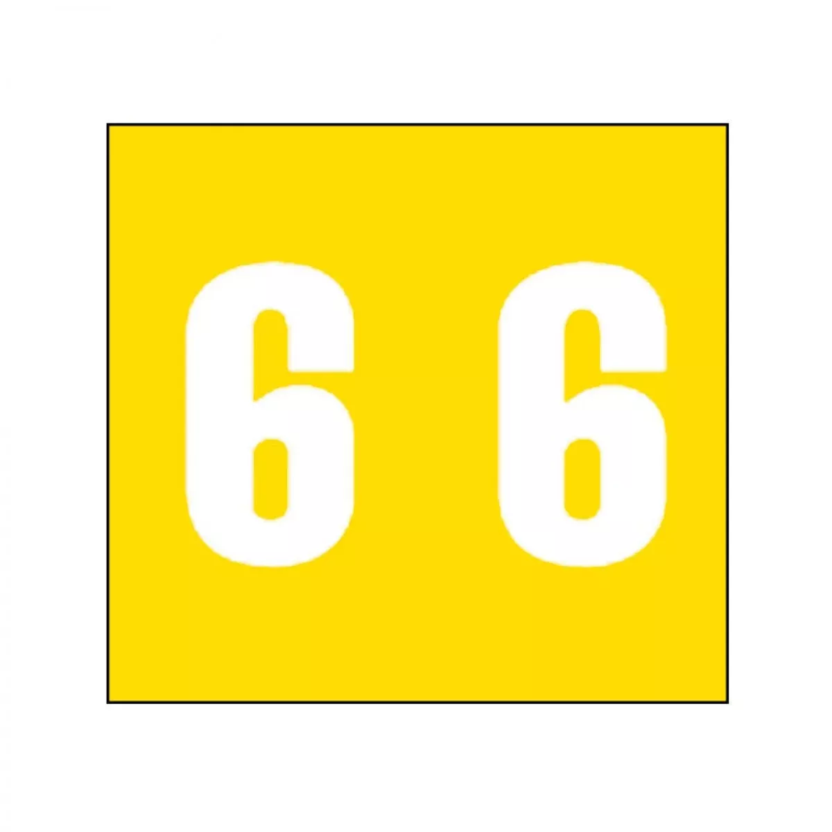 Ames Compatible Color Code Label Numeric "6" 1 7/8" X 1 7/8" Yellow Mylar Permanent - 500 Per Roll
