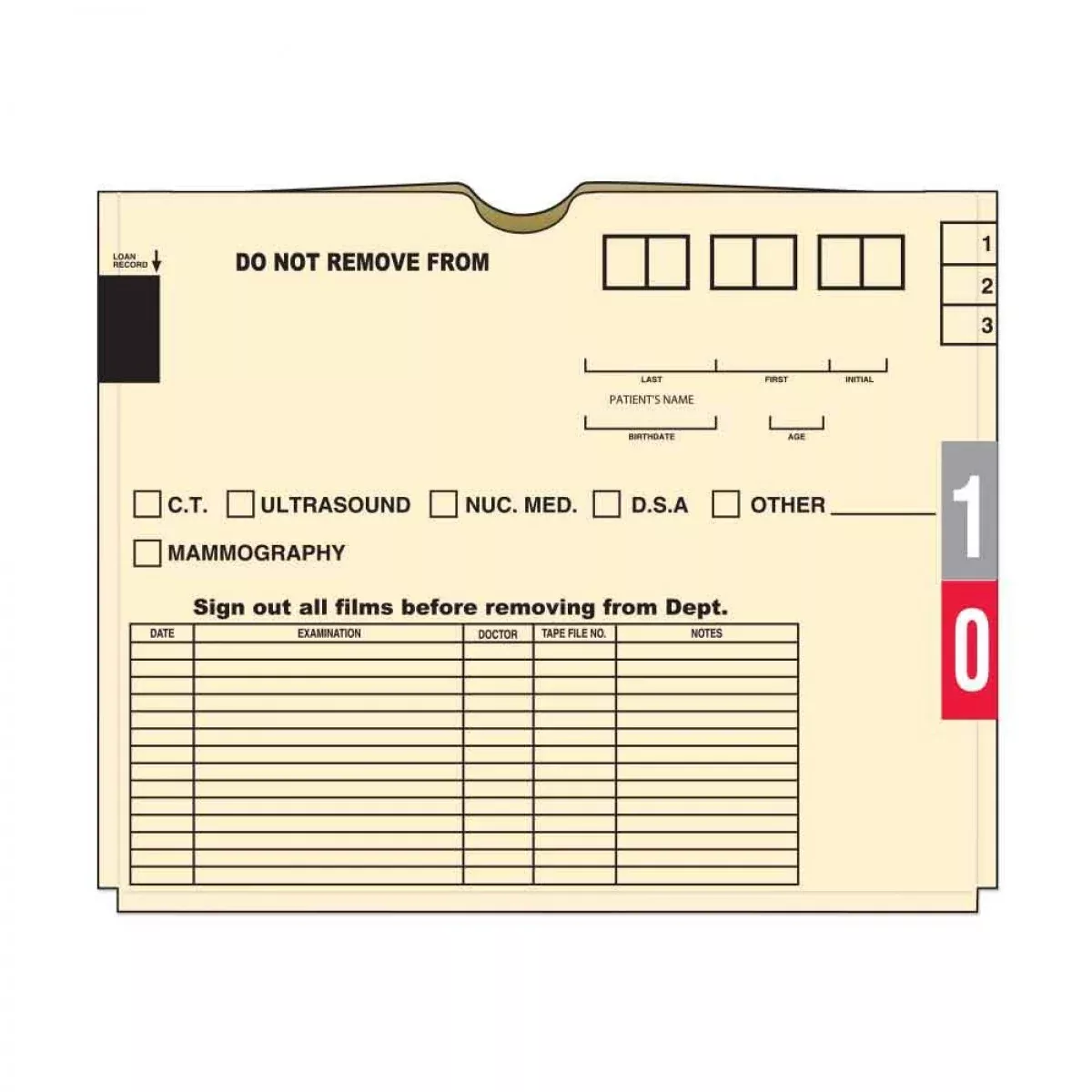 Ames Compatible Master Jacket No Pocket 11Pt Manila Terminal Digit Color-Coding One End 12 3/4" X 9 3/4" - 200 Per Case