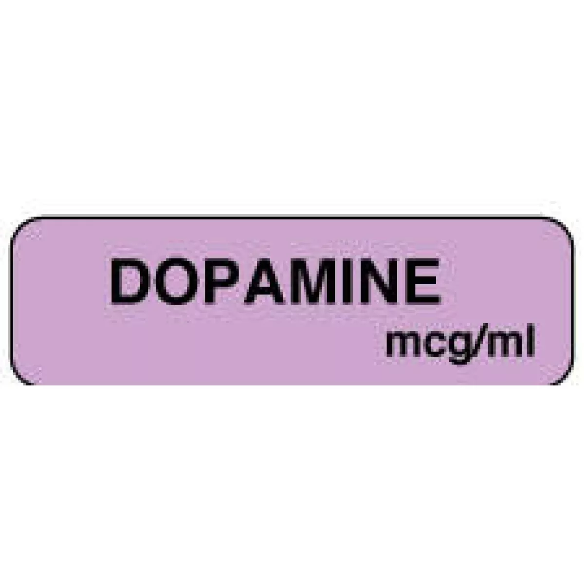 Anesthesia Label (Paper, Permanent) Dopamine Mcg/Ml 1 1/4" X 3/8" Lilac - 1000 Per Roll