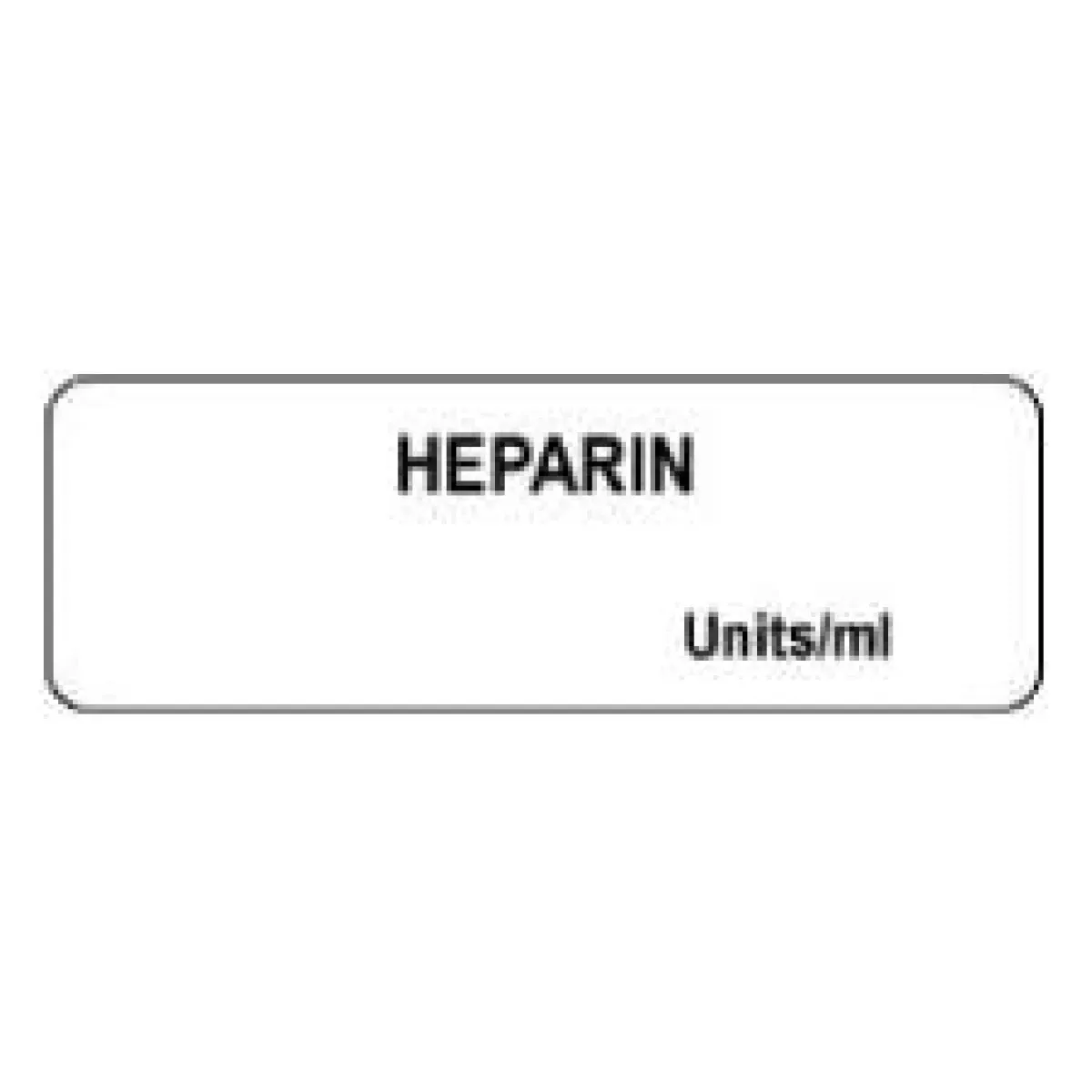 Anesthesia Label (Paper, Permanent) Heparin Mg/Ml 1 1/2" X 1/2" White - 1000 Per Roll