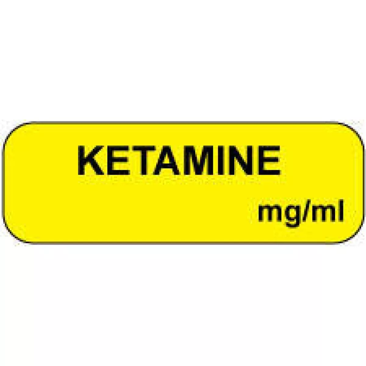 Anesthesia Label (Paper, Permanent) Ketamine Mg/Ml 1 1/2" X 1/2" Yellow - 1000 Per Roll