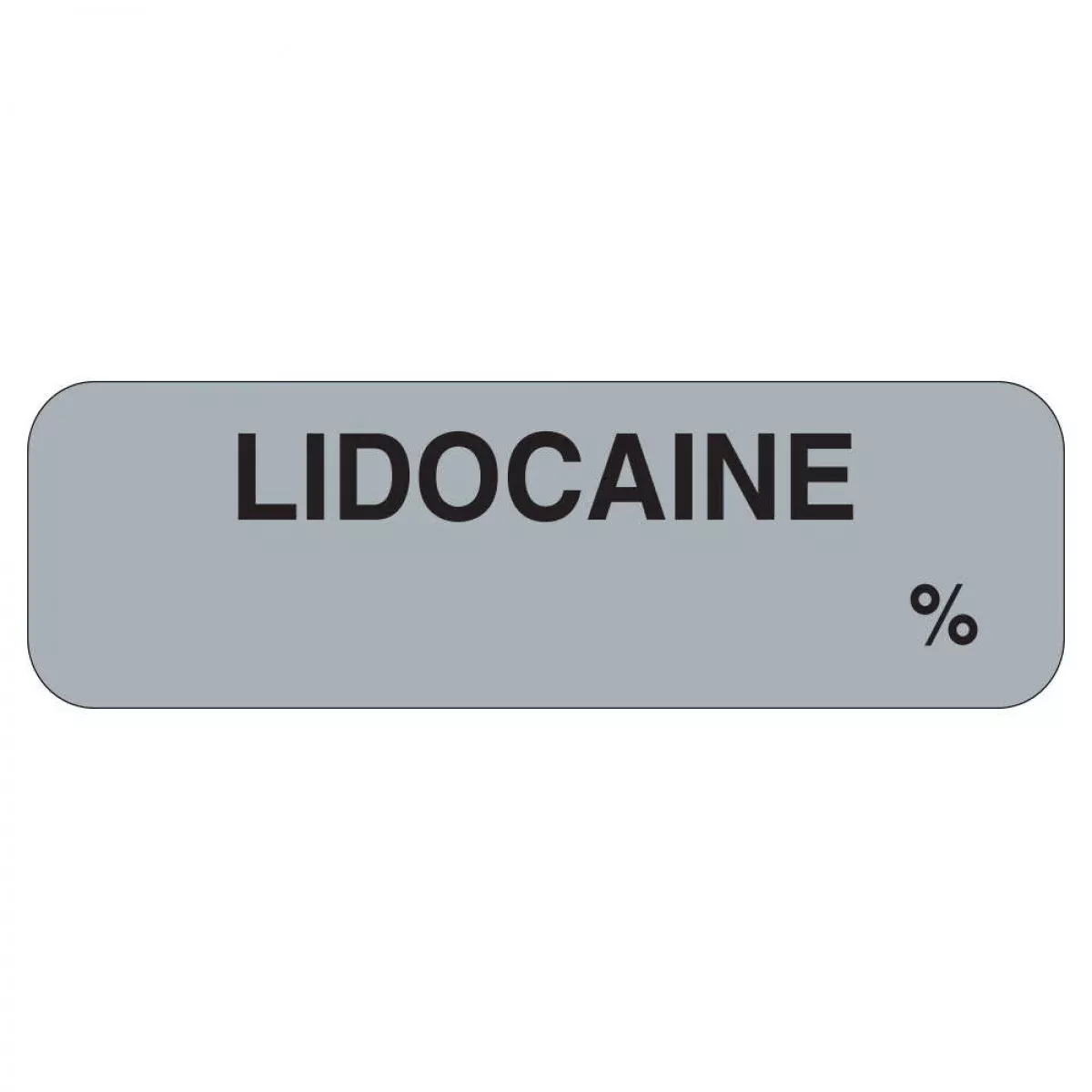 Anesthesia Label (Paper, Permanent) Lidocaine % 1 1/4" X 3/8" Gray - 1000 Per Roll