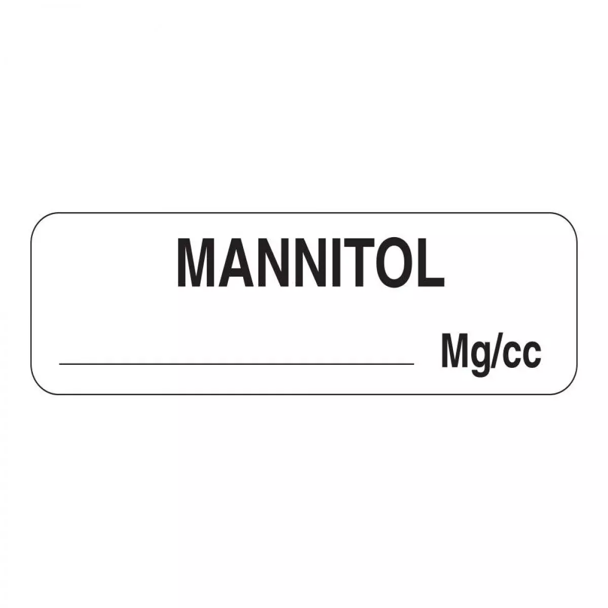 Anesthesia Label (Paper, Permanent) Mannitol 1 1/4" X 3/8" White - 1000 Per Roll