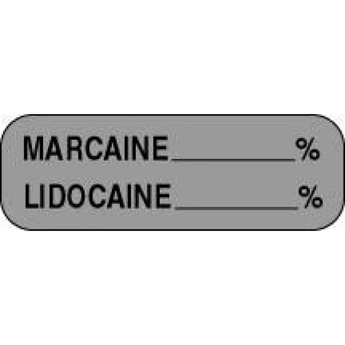 Anesthesia Label (Paper, Permanent) Marcaine % 1 1/2" X 1/2" Gray - 1000 Per Roll