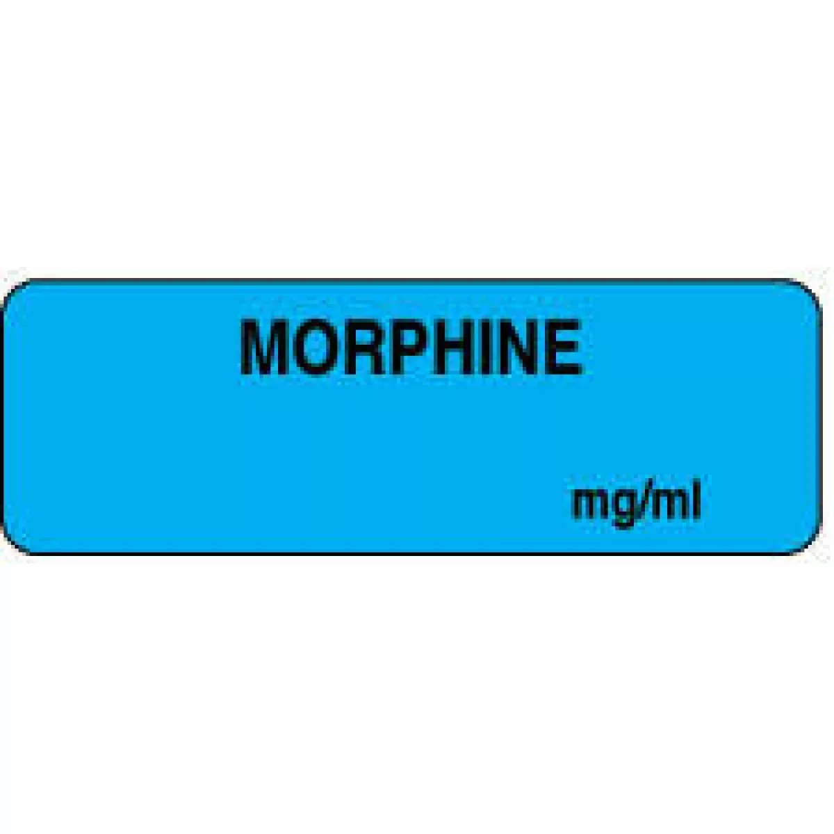 Anesthesia Label (Paper, Permanent) Morphine Mg/Ml 1 1/2" X 1/2" Light Blue - 1000 Per Roll