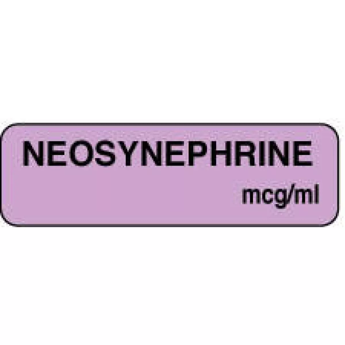 Anesthesia Label (Paper, Permanent) Neosynephrine Mcg/Ml 1 1/4" X 3/8" Lilac - 1000 Per Roll