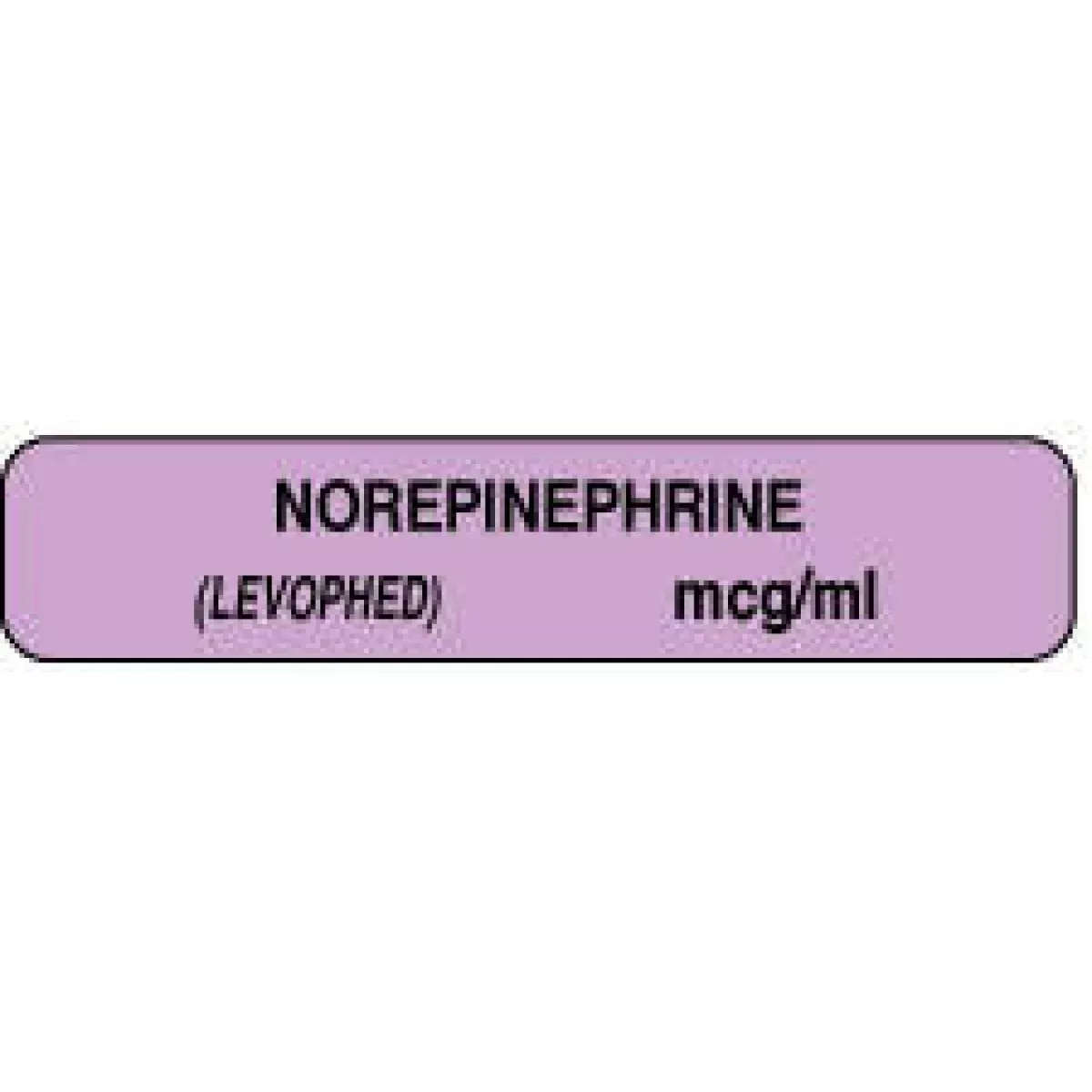 Anesthesia Label (Paper, Permanent) Norepinephrine 1 1/2" X 1/3" Lilac - 1000 Per Roll