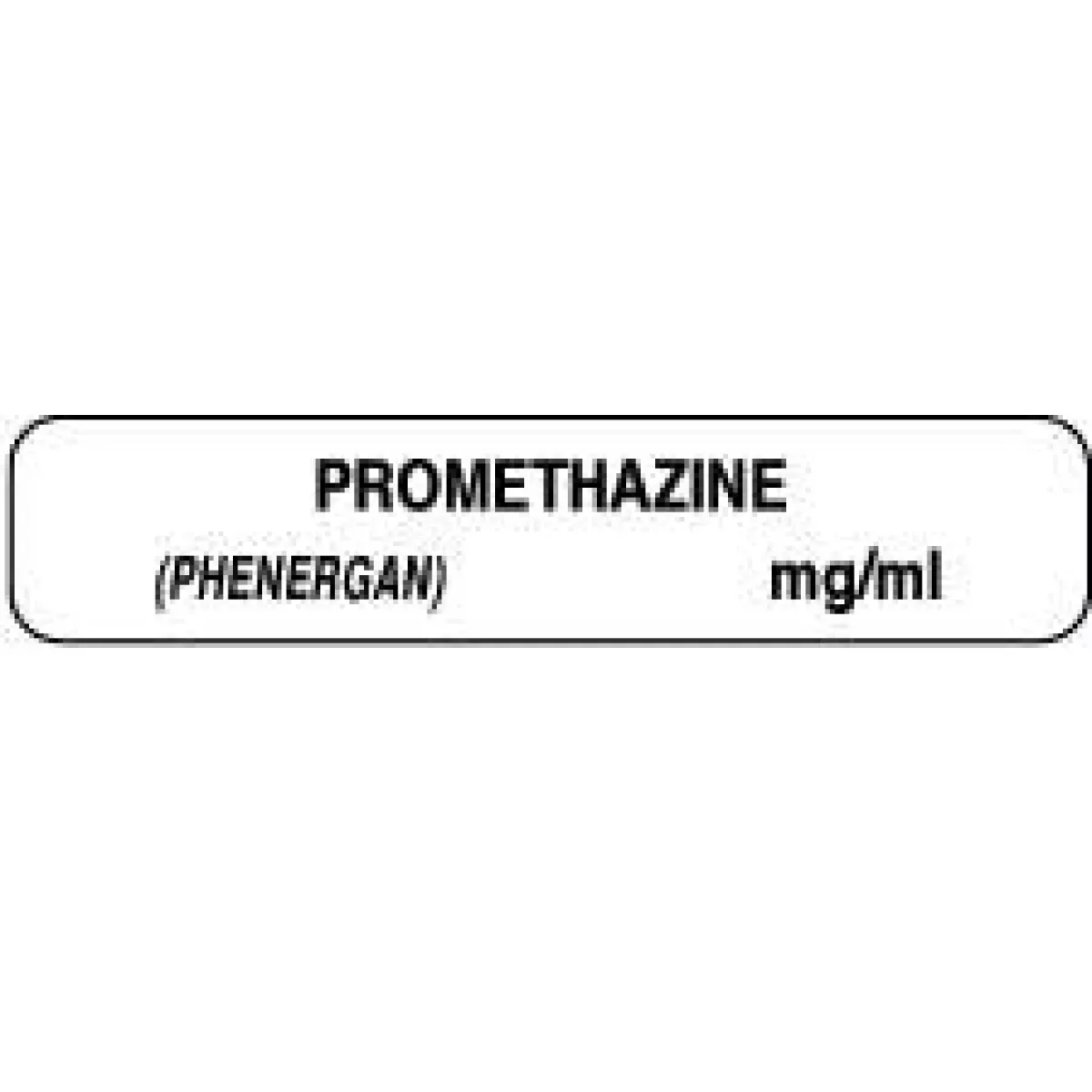 Anesthesia Label (Paper, Permanent) Promethazine 1 1/2" X 1/3" White - 1000 Per Roll