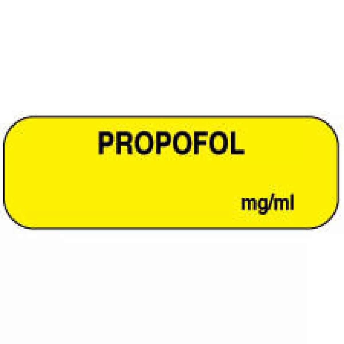 Anesthesia Label (Paper, Permanent) Propofol Mg/Ml 1 1/2" X 1/2" Yellow - 1000 Per Roll