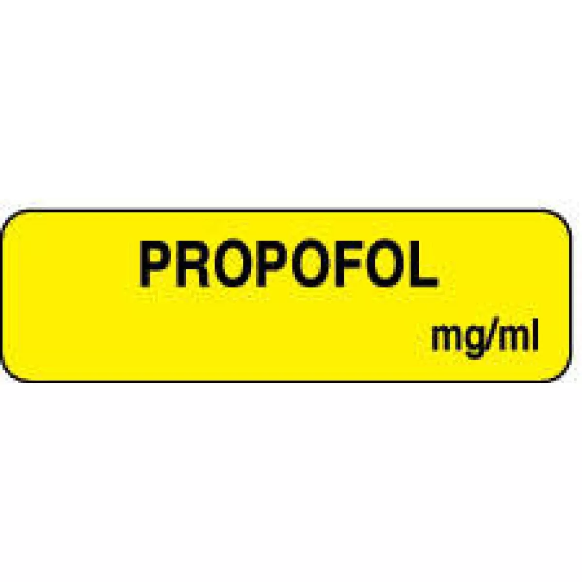 Anesthesia Label (Paper, Permanent) Propofol Mg/Ml 1 1/4" X 3/8" Yellow - 1000 Per Roll