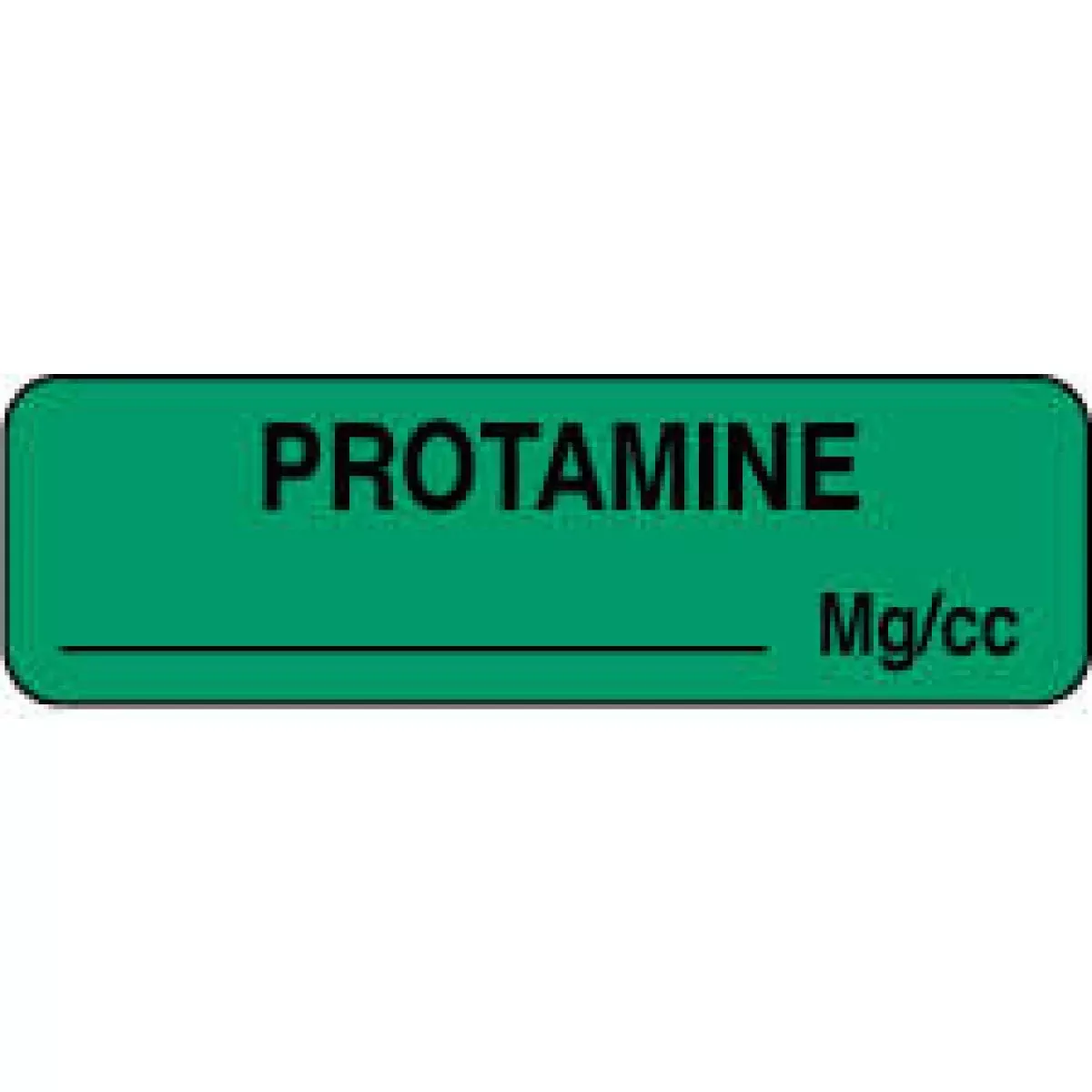 Anesthesia Label (Paper, Permanent) Protamine Mg/Ml 1 1/4" X 3/8" Green - 1000 Per Roll