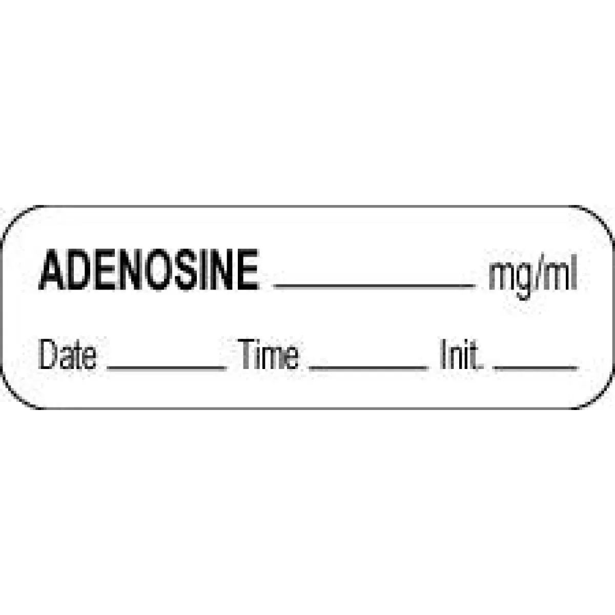 Anesthesia Label With Date, Time & Initial (Paper, Permanent) Adenosine Mg/Ml 1 1/2" X 1/2" White - 1000 Per Roll