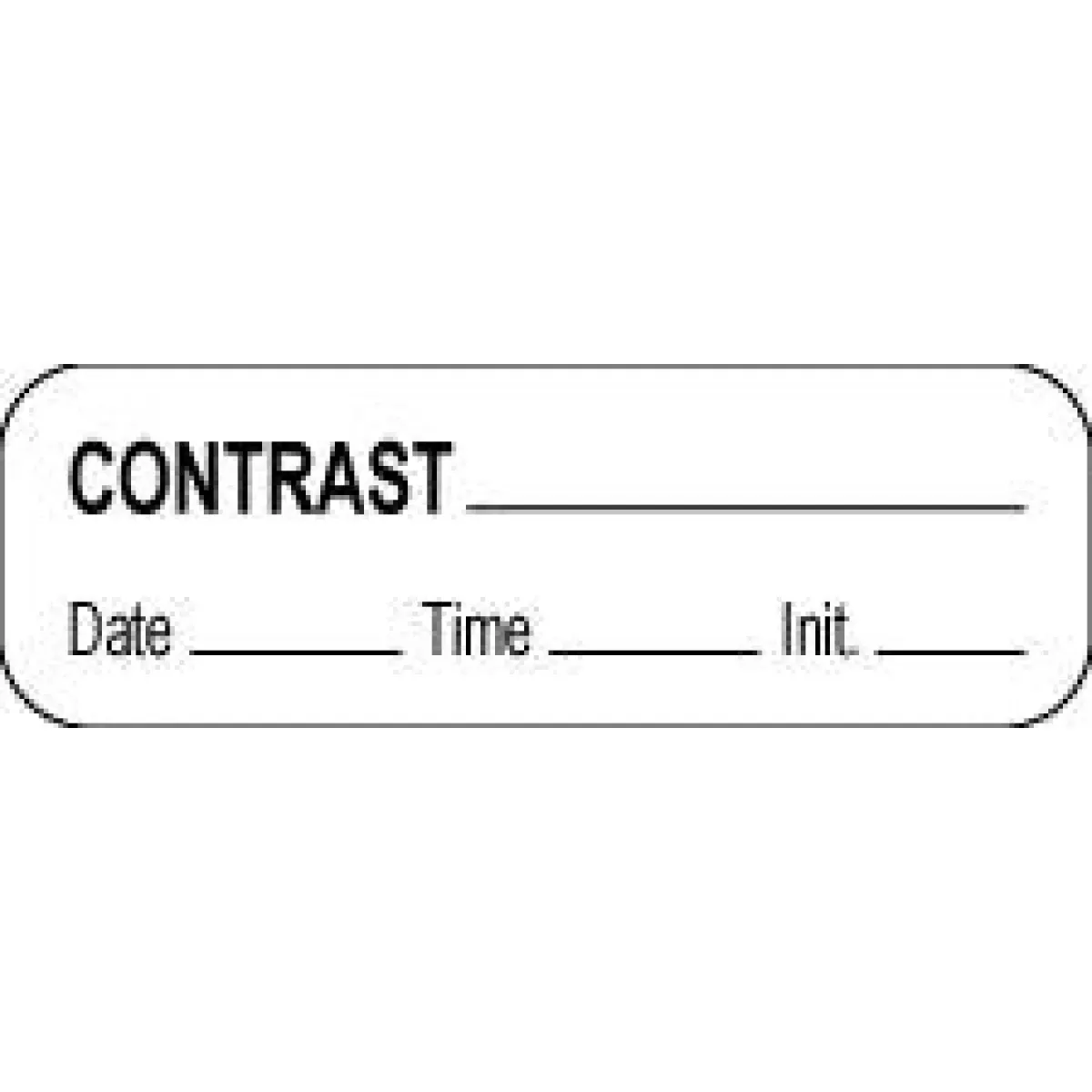 Anesthesia Label With Date, Time & Initial (Paper, Permanent) Contrast 1 1/2" X 1/2" White - 1000 Per Roll