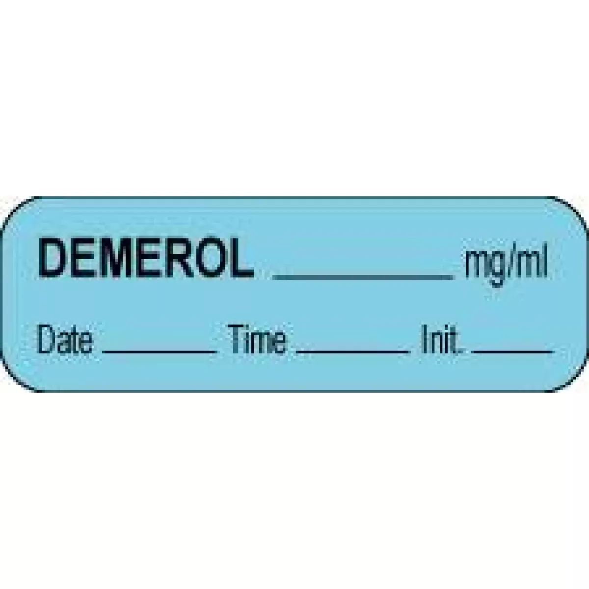 Anesthesia Label With Date, Time & Initial (Paper, Permanent) Demerol Mg/Ml 1 1/2" X 1/2" Gray - 1000 Per Roll