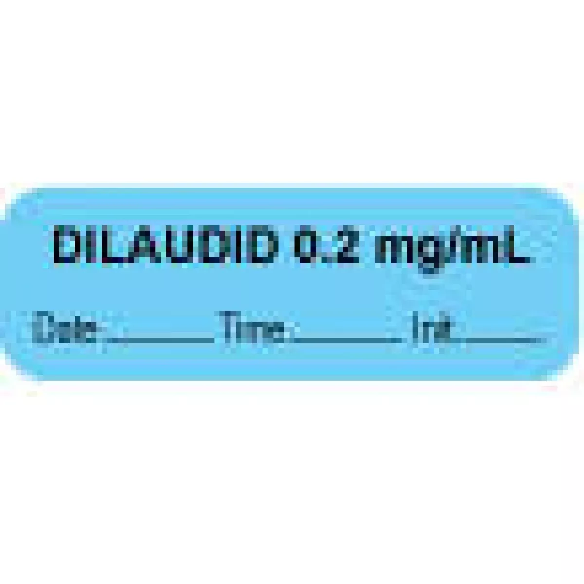 Anesthesia Label With Date, Time & Initial (Paper, Permanent) "Dilaudid 0.2 Mg/Ml" 1 1/2" X 1/2" Blue - 1000 Per Roll